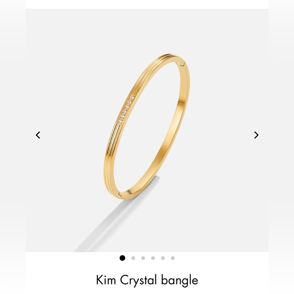 Gold and crystal bangle